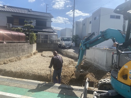 変形地＆狭小地の基礎掘り方スタート！